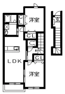 サウスアローズ・K【2階】の間取り