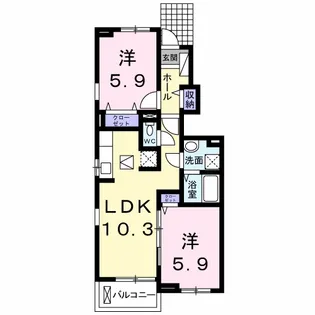 コンフォーティア鮎喰【1階】の間取り