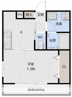 ピース・スクエア常三島【4階】の間取り