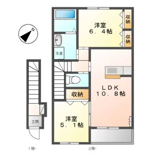ツインズⅡ番館【203号室】の間取り