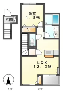 アルテオン南蔵本【203号室】の間取り
