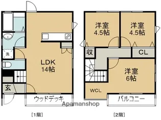 徳島県徳島市末広2丁目【一戸建】の間取り