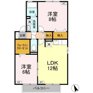 クウラージュ C棟【2階】の間取り