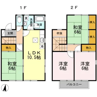 徳島県鳴門市撫養町黒崎字松島【テラスハウス】の間取り