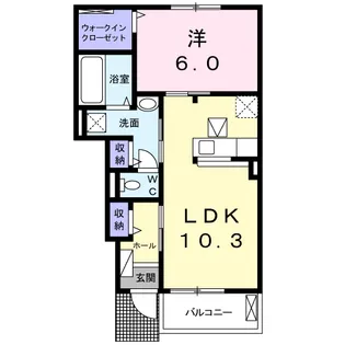 ジェルメ アローB【1階】の間取り