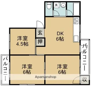 OKマンション【407号室】の間取り