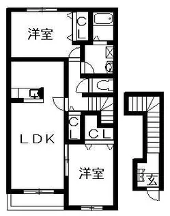 レクサスⅠ B【2階】の間取り