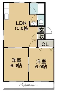 ハイツスズエ【1D号室】の間取り