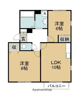 プライムコート【2階】の間取り
