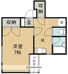 1Kの間取り画像