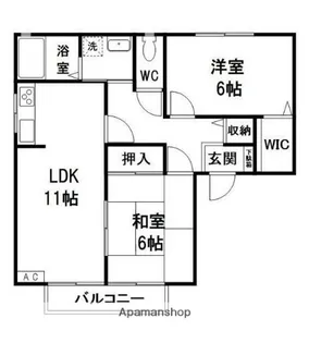 LIFE館アムール【B201号室】の間取り