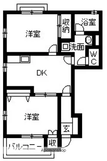 LIFE館ボナール【B103号室】の間取り