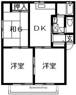 メゾンパーク中村A・B【A215号室】の間取り