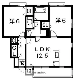 ドエル四季弐番館【1階】の間取り