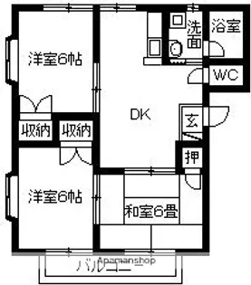 エクセレントメゾンプレ【221号室】の間取り