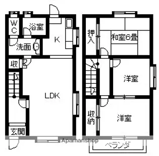 メゾネット井川【105号室】の間取り