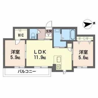 グランドベレオ田宮【2階】の間取り