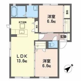 グランマスト春日 B棟【1階】の間取り