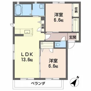 グランマスト春日 B棟【0203号室】の間取り