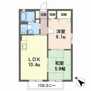 サンカーサ矢三【1階】の間取り