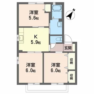 シャーメゾン ブルーム Ⅰ【2階】の間取り