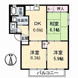 シャーメゾン ラヴィ F棟【2階】の間取り