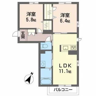 シャーメゾングランデ【2階】の間取り