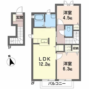 シャーメゾン大森 B棟【0203号室】の間取り