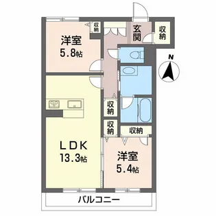 ベレオ北矢三【BELS認証】【2階】の間取り