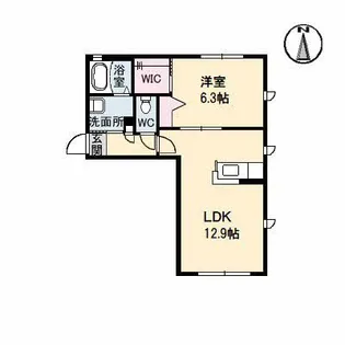 沖洲 清流荘 1【0101号室】の間取り