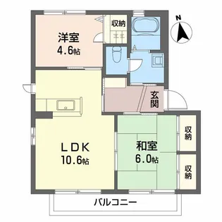 バリュージュ萌芽 D棟【1階】の間取り