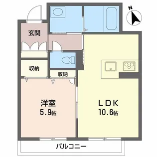 ベレオ アトリエール住吉【2階】の間取り