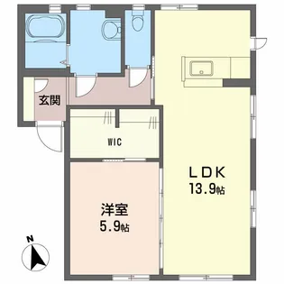 クラヴィエ南昭和 A棟【1階】の間取り