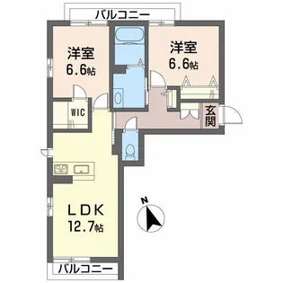 ベレオ末広【2階】の間取り