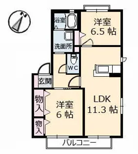 リッシュ良庵 Ⅴ【212号室】の間取り