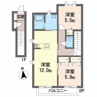 シャルマン高洲 Ⅱ棟【2階】の間取り