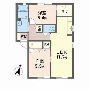 KーHAUS Ⅰ棟【102号室】の間取り