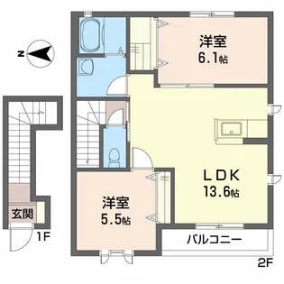 ガーデニアナナ【2階】の間取り