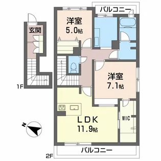 シャーメゾンガーデン松茂 C棟【2階】の間取り
