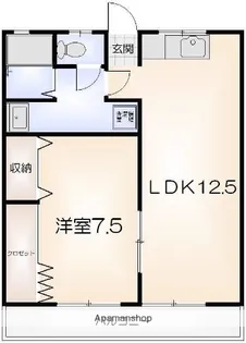 川渕マンション【206号室】の間取り