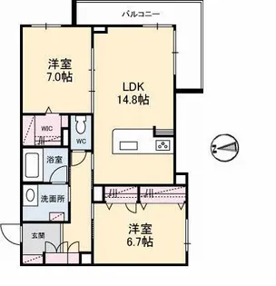 ベレオ杏樹BELS認証【3階】の間取り