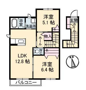 花ぽーと E棟【2階】の間取り