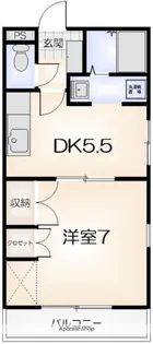 1DKの間取り画像