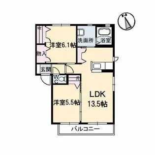 クラヴィエ南昭和 D棟【2階】の間取り
