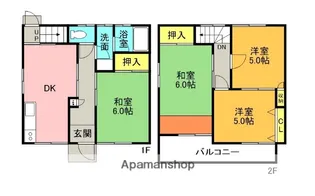 タウンハウス眉山【1階】の間取り