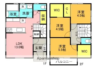 徳島県徳島市八万町橋本【一戸建】の間取り