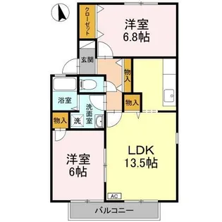 ルミナス山城 B棟【2階】の間取り