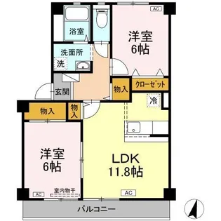 フォブール佐古 A棟【3階】の間取り