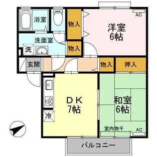 シャトル沖浜 A棟【1階】の間取り