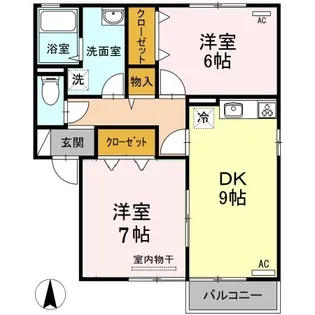 ハイツ曙 Ⅰ棟【1階】の間取り